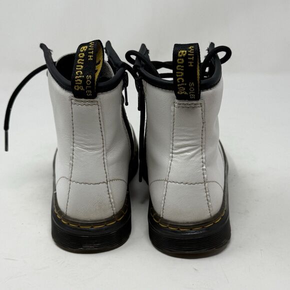 Dr Martens Zavala J Combat Boots Kids Girls Size 13 White Side Zipper Docs Doc - Picture 10 of 16